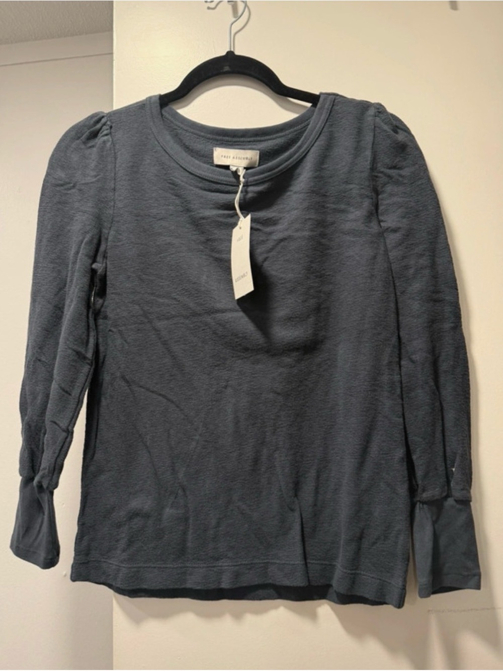 NWT Free Assembly Women's Slate Blue Long Sleeve Top